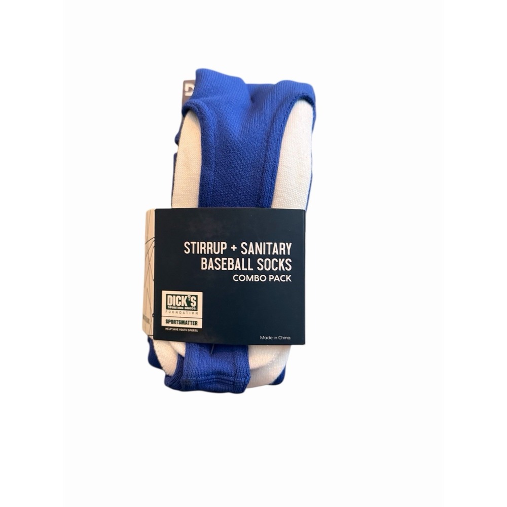 DSG Baseball Socks Combo Pack Stirrup &‎ Sanitary Royal Blue Large 8-13 NWT
